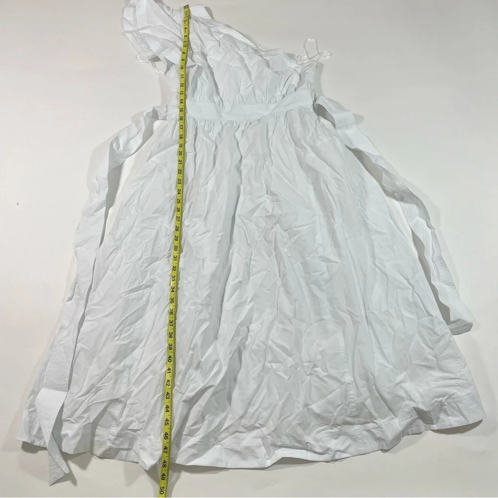 New Madewell Ruffled One Shoulder Midi Dress White Eyelet NK491 - Picture 9 of 9